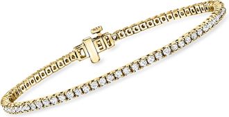 Ross-Simons Lab-Grown Diamond Tennis Bracelet in 18kt Gold Over Sterling