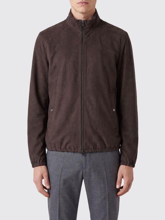 Herno Bomber Jacket in Microfiber and Faux Suede with a High Collar