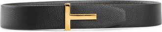 Tom Ford Soft Grain Leather T Icon Belt