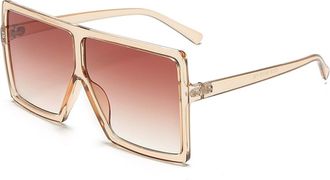 Generic Men And Women Party Decoration Fashion Square Large Frame Sunglasses Photo Shoot Outdoor Vacation Sun Glasses(Orange)