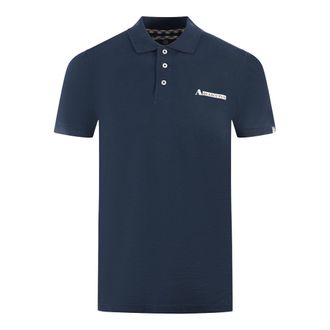 Aquascutum Boxed Logo Navy Blue Polo Shirt