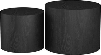 Vicco Conjunto De Mesas De Centro Giva, Negro, 48 X 48 Cm, Vicco