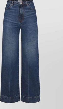 Frame Denim cotton high-rise flared wide-leg jeans