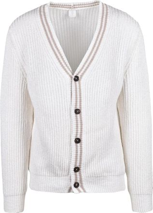 Eleventy White Cotton Men Cardigan