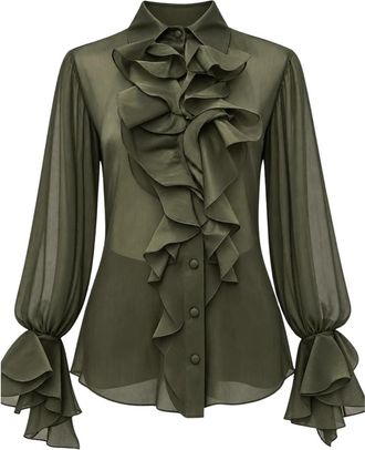 Actualee Donna, Camicette, Verde, 2Xs, new