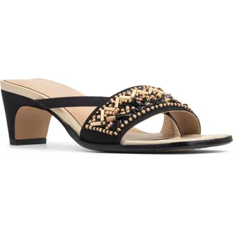 Donald J Pliner Dhora Block Heel Sandal in Black-Natural at Nordstrom, Size 7.5