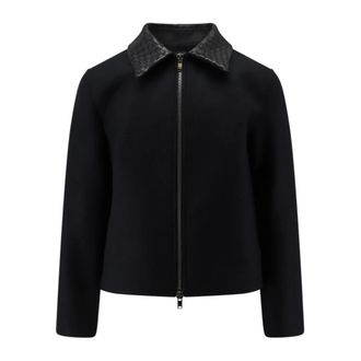Bottega Veneta Giacca in lana con colletto intrecciato - - Jackets - Uomo - Nero - L