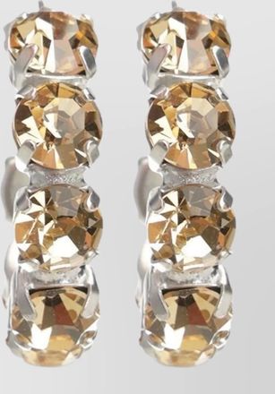 Forte_Forte gemstone accented hoop earrings pair