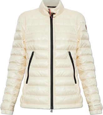 Moncler Walibi Packable Short Down Jacket - Dames - Gewatteerde jassen - Beige - L - Leer - Jassen