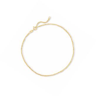 Canaria Canaria 1.5mm 10kt Yellow Gold Singapore Chain Anklet