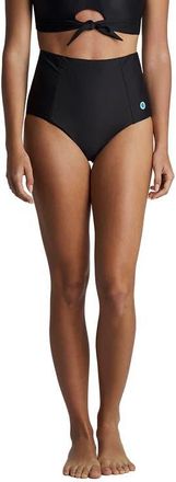 Coolibar Womens Ocean Sculpt High Rise Swim Bottoms, UPF 50+ Sun Protection in Black at Nordstrom, Size Xx-Large