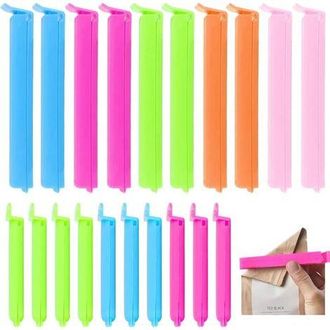 OEM Confezione Da 20 Clip Per Alimenti In Plastica Impermeabile - 7 Cm E 11 Cm - Per Sigillare Sacchetti, Confezioni, Snack E Alimenti