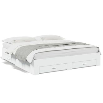 Berkfield Home Bed Frame with Drawers without Mattress White 200x200 cm