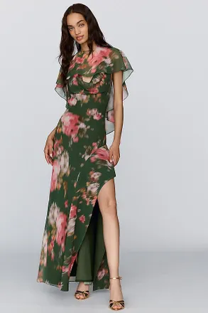 BHLDN Chiffon Caped Maxi Dress