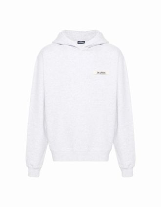 Jacquemus Mens Jacquemus The Gros Grain Hoodie Grey - Size: 40