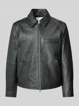 Sams&oslash;e & Sams&oslash;e Lederjacke mit Rei&szlig;verschlusstaschen Modell CLIFF in Black, Gr&ouml;&szlig;e XXL