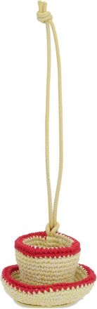 J.W.Anderson Stijlvolle sieraden met geel rode details - Dames - Sleutelhangers & Tashangers - Geel - ONE Size - Tweed - Accessoires