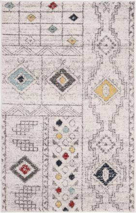 Safavieh Alfombra boho marroqu&iacute; tribal de polipropileno gris/azul, 122 x 183 cm