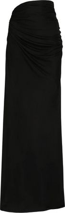 ADĀMO Andrea Adamo Gedrapeerde Rok met Uitgesneden Detail - Dames - Maxi Rokken - Zwart - M - Rokken