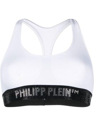Philipp Plein Reggiseno sportivo con decorazione - Bianco