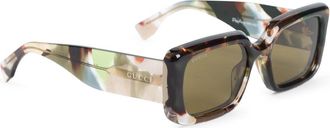 Gucci Green And Brown Gg 1906s Acetate Sunglasses-Donna