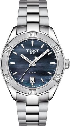Tissot PR 100 Sport Chic Bracelet Watch, 36mm in Silver/black Mop/silver at Nordstrom
