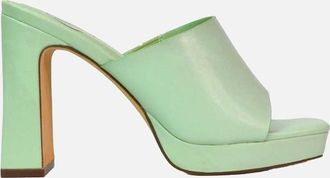 XY London Womens XY London Womens/Ladies Presley High Block Heel Mule Sandals - Green - Size: 3