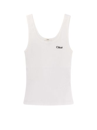 Chlo&eacute; Ribbed Cotton Tank Top