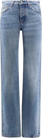 Ami Jeans, Heren, Blauw, W34, Katoen, Blauwe Slim Fit Jeans met Metalen Knopen