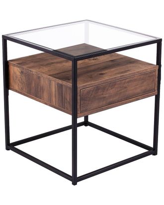 SEI Furniture Sei Furniture Olivern Glass Top End Table