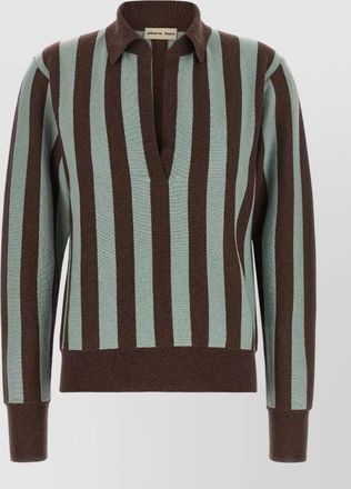 Alberto Biani cashmere striped polo jumper