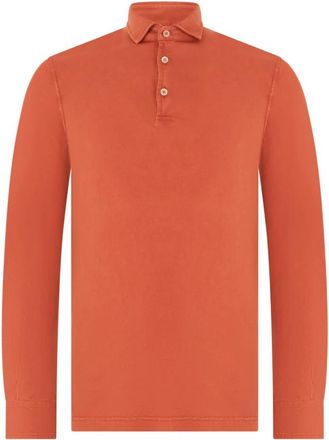 Fedeli Lange Mouw Polo - Heren - Polos - Oranje - S - Katoen - Tops