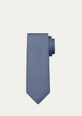 Tom Ford Mens Micro-Houndstooth Silk Tie