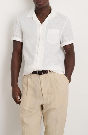 Alex Mill Linen Camp Shirt in White at Nordstrom, Size Xx-Large