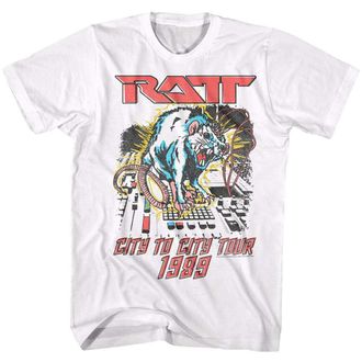 Elk Lighting RATT City to City USA Tour 1989 Mens T Shirt Heavy Metal Concert Tour Rock Band White