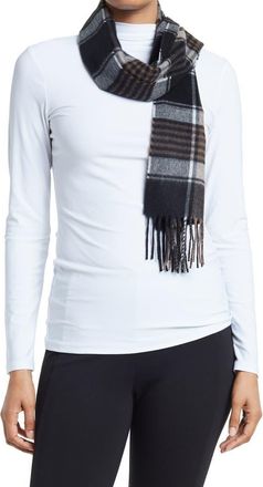 Hickey Freeman Plaid Cashmere Scarf in Blk/brn at Nordstrom Rack
