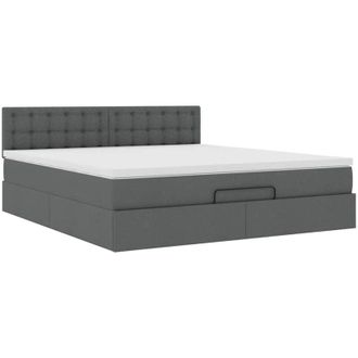 vidaXL Estructura Cama Otomana Colch&oacute;n Tela Gris Oscuro 180x200cm Vidaxl