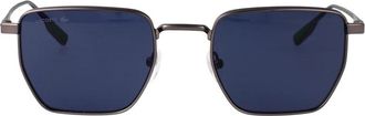 Lacoste Retro Rechthoekige Metalen Bril - Heren - Zonnebrillen - Blauw - 52 MM - Accessoires