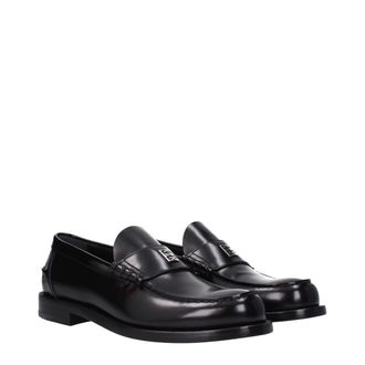 Givenchy Mens Black Leather Slip-On Loafers