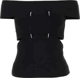 Alexander McQueen Black Stretch Viscose Blend Top