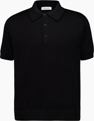 Givenchy Mens Knitted Polo Shirt Black - Size: 40