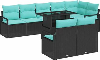 vidaXL Conjunto De Sof&aacute; De Jard&iacute;n 9 Uds. 8-n&uacute;mero De Plazas Vidaxl