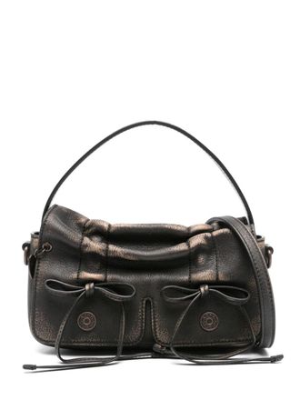 トートバッグ Acne Studios Curved Brown Handbag With Double Slider Zip Acne Studios - Multipocket tote bag - Dark brown/beige