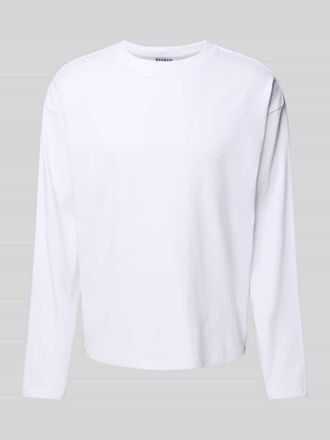 Weekday Longsleeve mit geripptem Rundhalsausschnitt in Offwhite, Gr&ouml;&szlig;e M