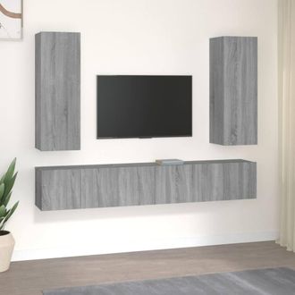 Berkfield Home 5 Piece TV Cabinet Set Grey Sonoma Engineered Wood