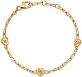 Astley Clarke Gold Biography Heart Station Bracelet at Nordstrom