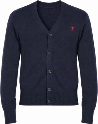 Ami De Coeur Cardigan - Heren - Vesten - Blauw - XL - Wol - Truien & Vesten