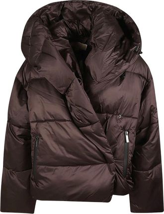 Michael Kors Asymmetrische Donsjas - Dames - Winterjassen - Bruin - M - Leer - Jassen
