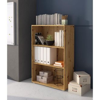 Dmora Estanter&iacute;a Leporano, Biblioteca 4 Estantes, Instalaci&oacute;n De Pie, Estructura Vertical M&oacute;vil, 78.5x33.6x118h Cm Roble Marr&oacute;n