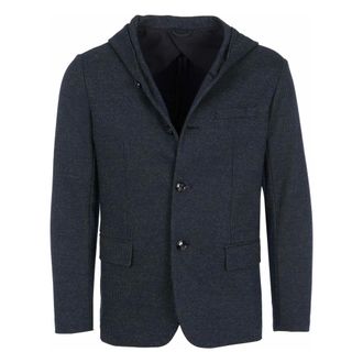 Armani Blazer met capuchon - Heren - Jassen - Blauw - Maat: L Leer